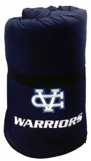 Fleece and Nylon Blanket, Navy/Black